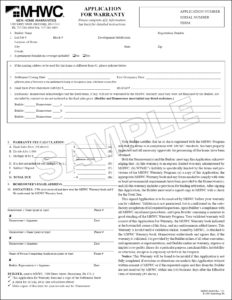 MHWC Sample Application for Warranty Form for Builder/Dealers