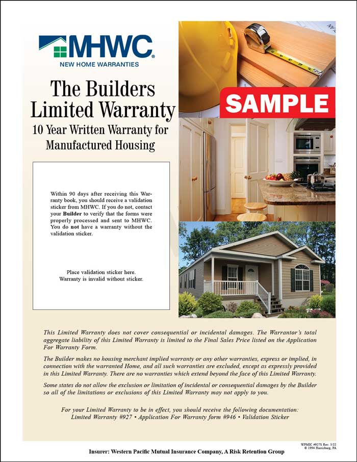Full Coverage Builder’s HUDCode Warranty Book